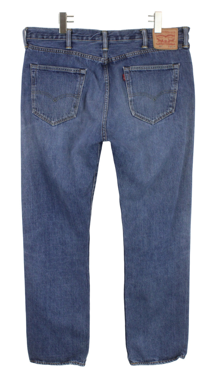 Levi's 501 Jeans Mens W38/L34 Straight Fit Button Fly Fade Effect Blue Denim