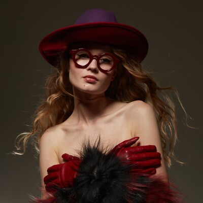 Brille Lese- Runde Dicke Bordeaux Hintergrund- hally & son Stil Moscot