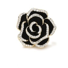 Elegant Crystal Blooming Rose Flower Brooch Lapel Pin Breastpin for Women Bir...