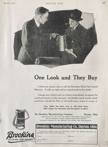 1920 AD(M16)~BROOKINS MFG. CO. DAYTON, OHIO. BROOKINS LIQUOR MEASURE