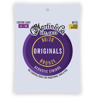 Martin M175 11-52 Custom Light Originals Acoustic Guitar Strings 1-3 Packs