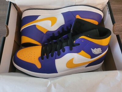 Size 13 - Jordan 1 Mid Lakers for sale online | eBay