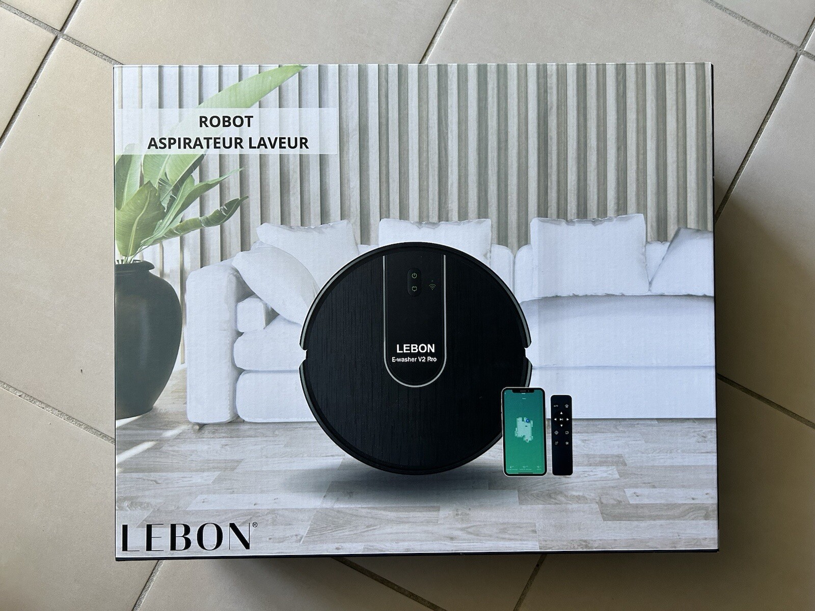 Aspirateur robot laveur LEBON E-Washer V2 Pro idéal pour les appartements avec animaux