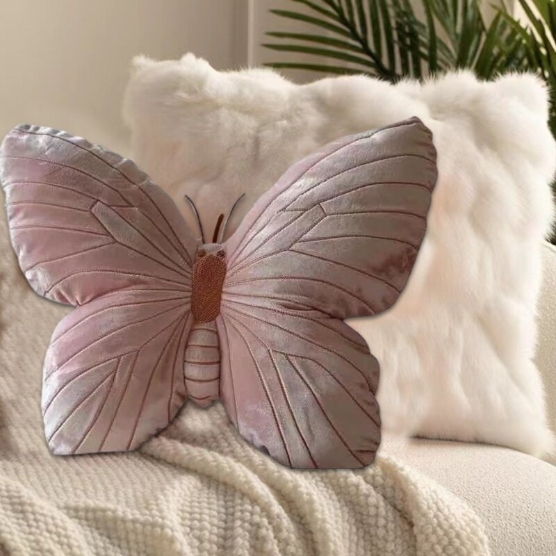 Decorative Butterfly Plush Throw Pillow for Bedroom Couch Soft Seating