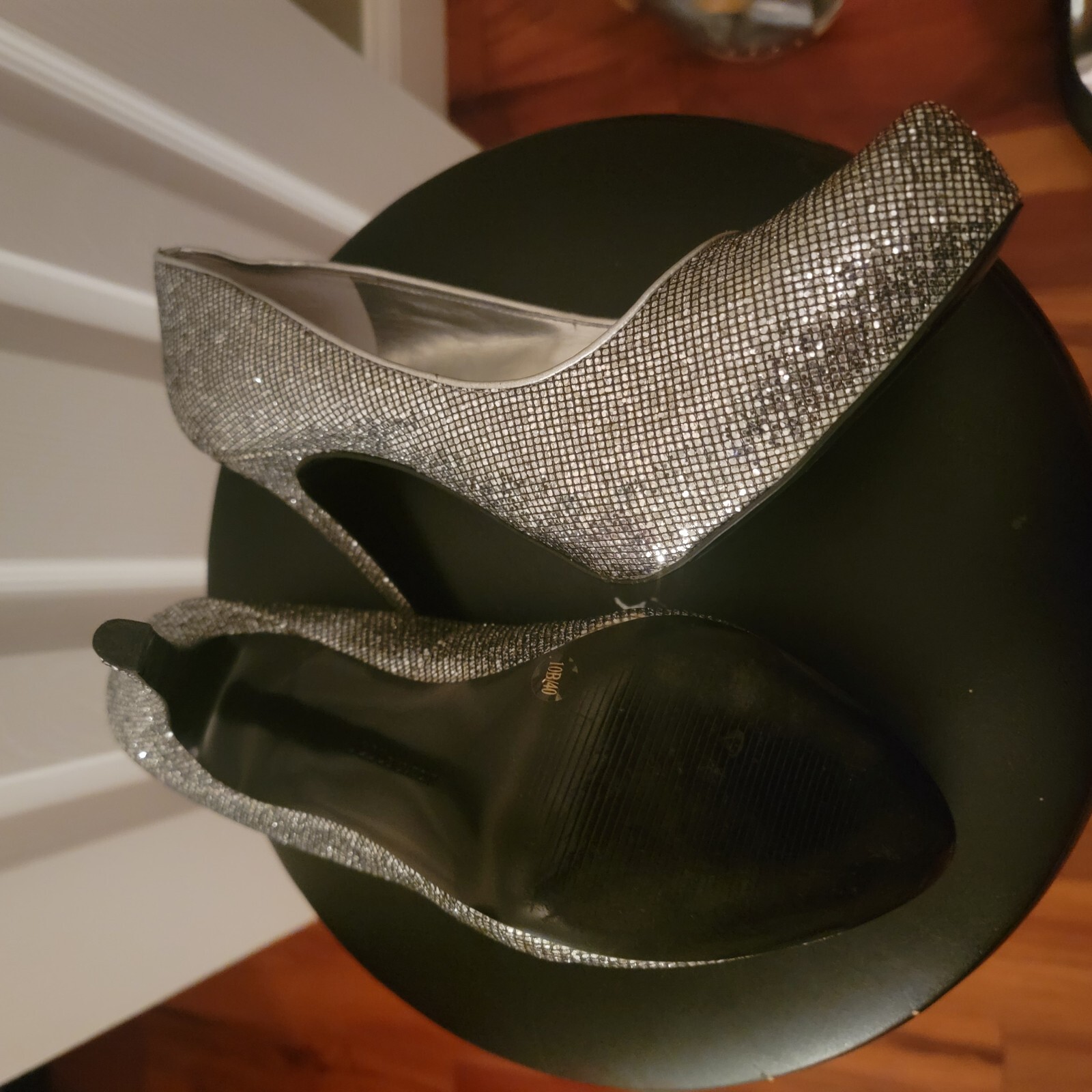 BCBGeneration Parade Silver Glitter Platform Pump… - image 6
