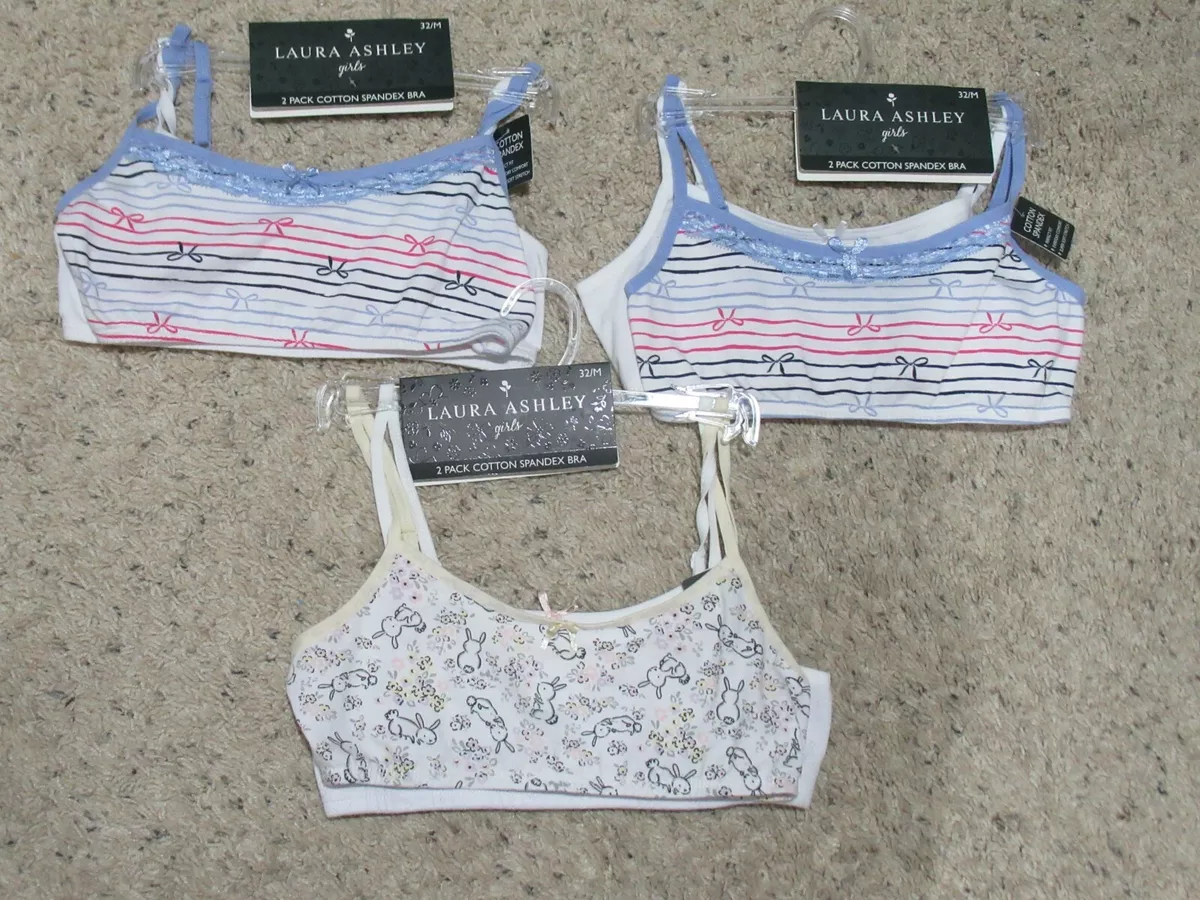 Laura Ashley Girls Cotton Spandex Bra Bralette 32 ~~Set of 6~~