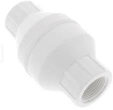 1" PVC In-Line Check Valve w/ SS Spring (Threaded)