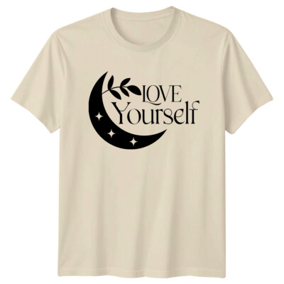 Love Yourself Mond Sterne Boho Natur T-Shirt