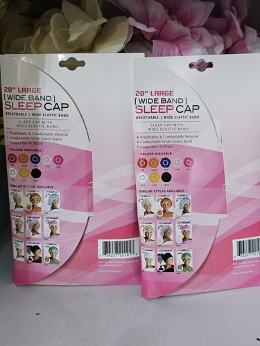 2pc Magic Satin Wide Band Sleep Cap - Picture 5 of 5