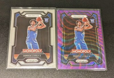 DERECK LIVELY II 2023-24 Prizm Monopoly PURPLE WAVE SP Rookie RC +base MAVERICKS