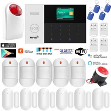 O09 WiFi APP GSM RFID Wireless Tuya Kits Home Security Alarm System+Strobe Light