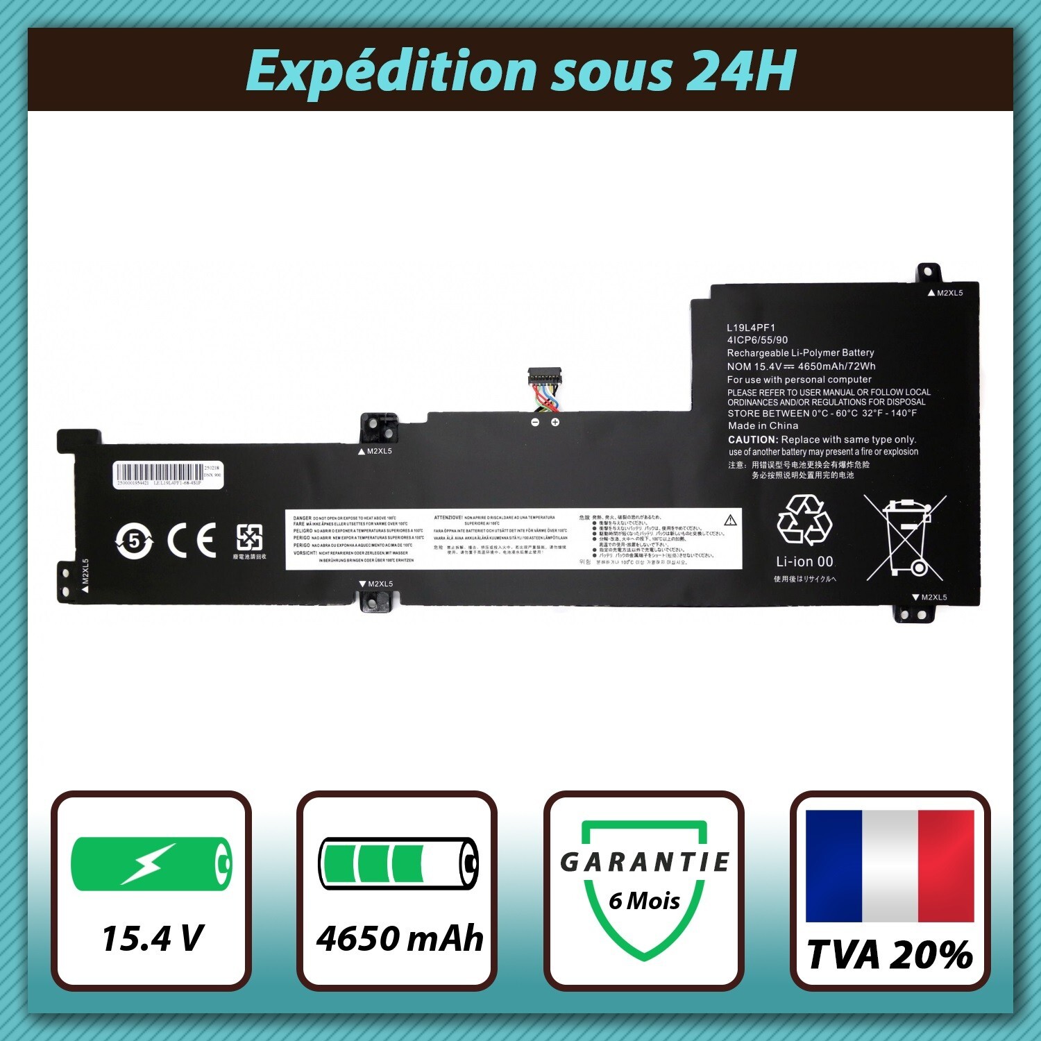 Batterie Lenovo Ideapad 5 15ARE05 pour travailler librement au café