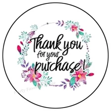 THANK YOU FOR YOUR PURCHASE ENVELOPE SEALS LABELS STICKERS PARTY FAVORS