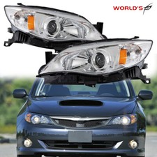 Chrome Housing Headlights For 2008-2011 Subaru Impreza Headlamps Leftright Side