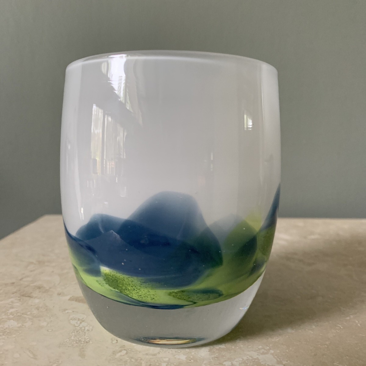 Bougie Votive Glassybaby HAWKFETTI – Édition Limitée Seahawks 2017 (parfait Avec Boîte)