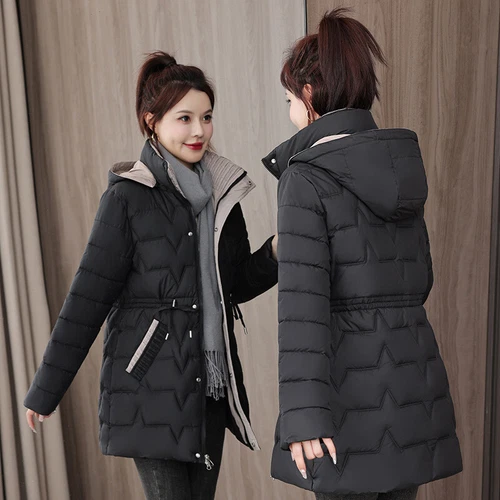 Women’s Winter Down Cotton Parka Quilted Coat Ladies Warm Hooded Padded Jackets - Bild 4 von 23