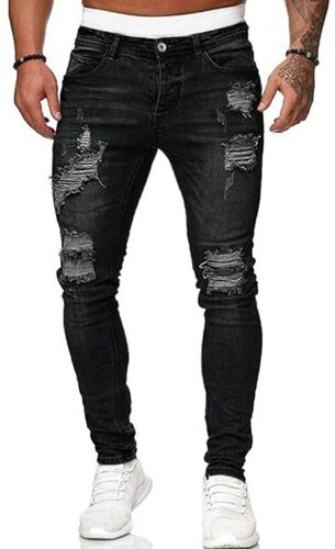 HUNGSON Men's Blue Slim Fit Jeans