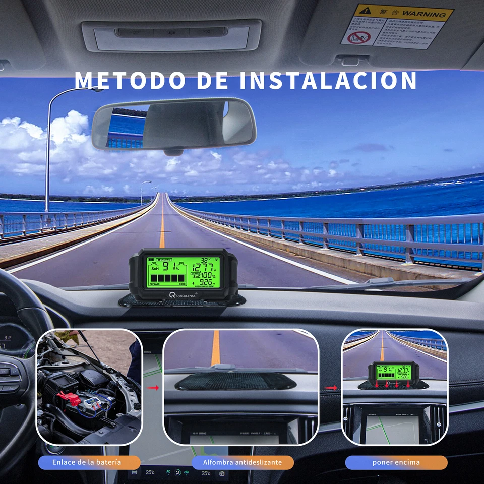 Smart Auto Lead-acid Batterie Monitor Tester 12V, Monochrome LCD with Backlight - Bild 4 von 4