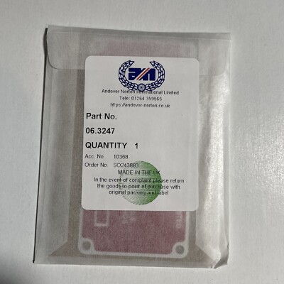 Andover Norton Commando 850 OEM Frame ID Plate 06-3247 1973 -1975 U.K. Made