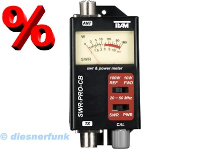 Team SWR-PRO CB Funk Stehwellenmessgerät 20-50MHz 10/100Watt SWR & PWR  CB6100
