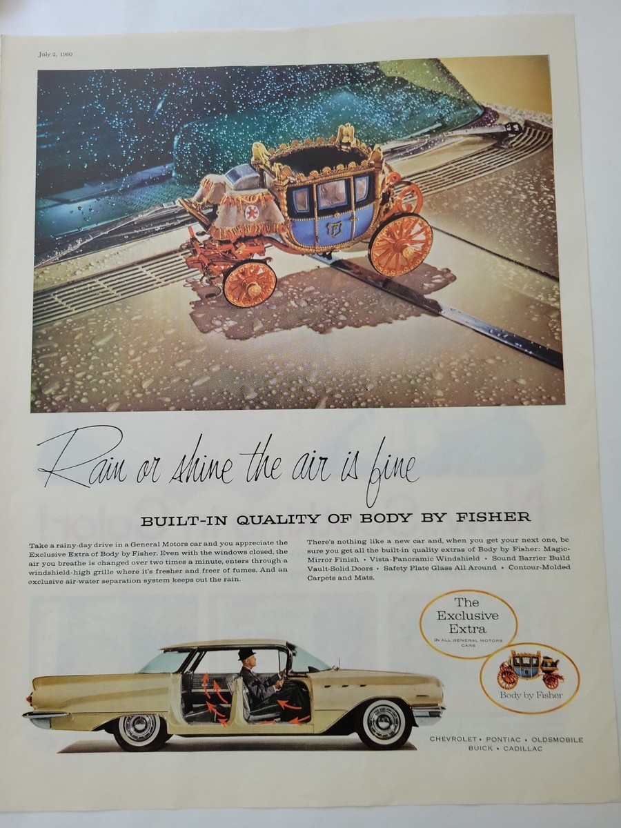 1960 GM General Motors Body by Fisher carriage rain or shine 