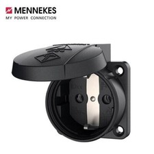 MENNEKES 11332 Anbausteckdose Schuko schwarz 16A 230V IP54 für mobile Verteiler