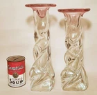 2 ~ 11.5" ALFREDO BARBINI vtg pink murano art glass table sculpture candlestick