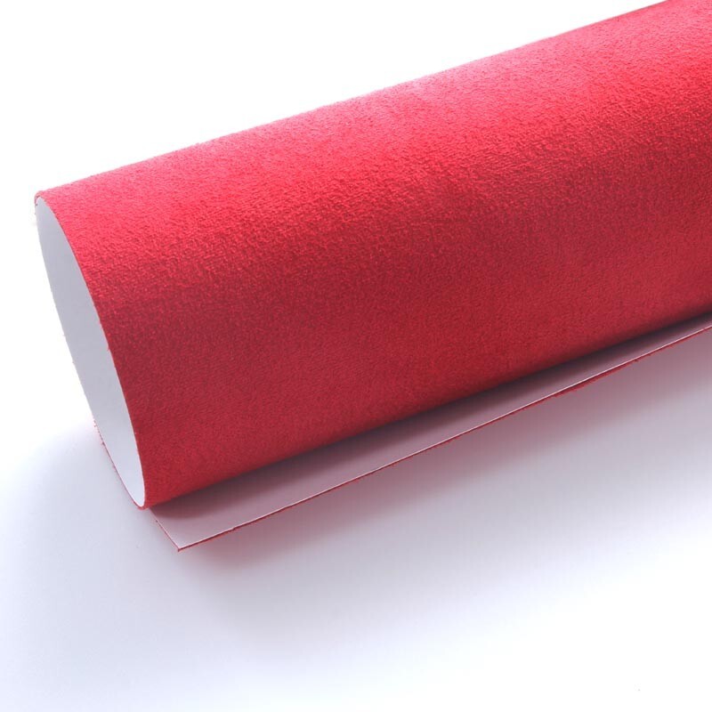Vinyle adhésif Alcantara rouge rouleau 0,5 x 1,5 m film autocollant tissu daim