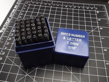 1.5mm LETTER  NUMBER PUNCH SET CAPITAL LETTERS 36 PC BRAND NEW THOUSAND USES