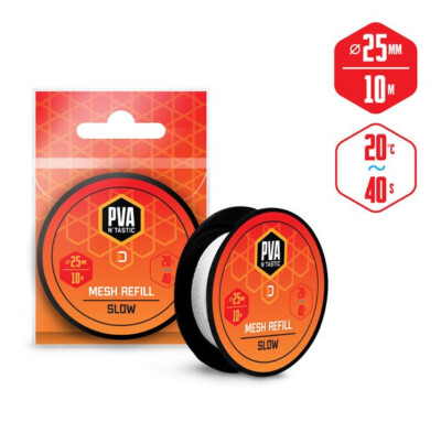 10m - 25mm - PVA Refill Funnel Web Mesh Netz Strumpf Nachfüllnetz - Slow Melt -