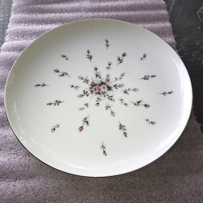 Harmony House   ROSEBUD  10 1/4'' DINNER PLATE JAPAN  Lt Dawn Grey