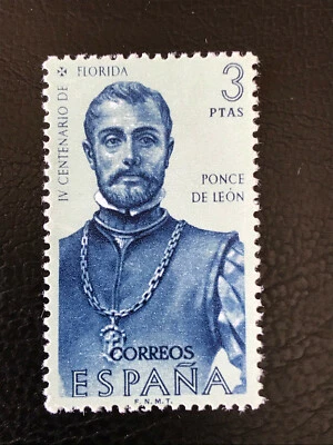 BM059 SPANIEN 1960 Mi.-Nr.: 1199 ** Eroberungsgeschichte Amerikas Ponce de Leo - Bild 1 von 4