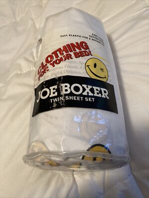 Joe Boxer MR. WINK MR. LICKY Smiley Face Twin Cotton Poly Sheet  Set NEW Kmart