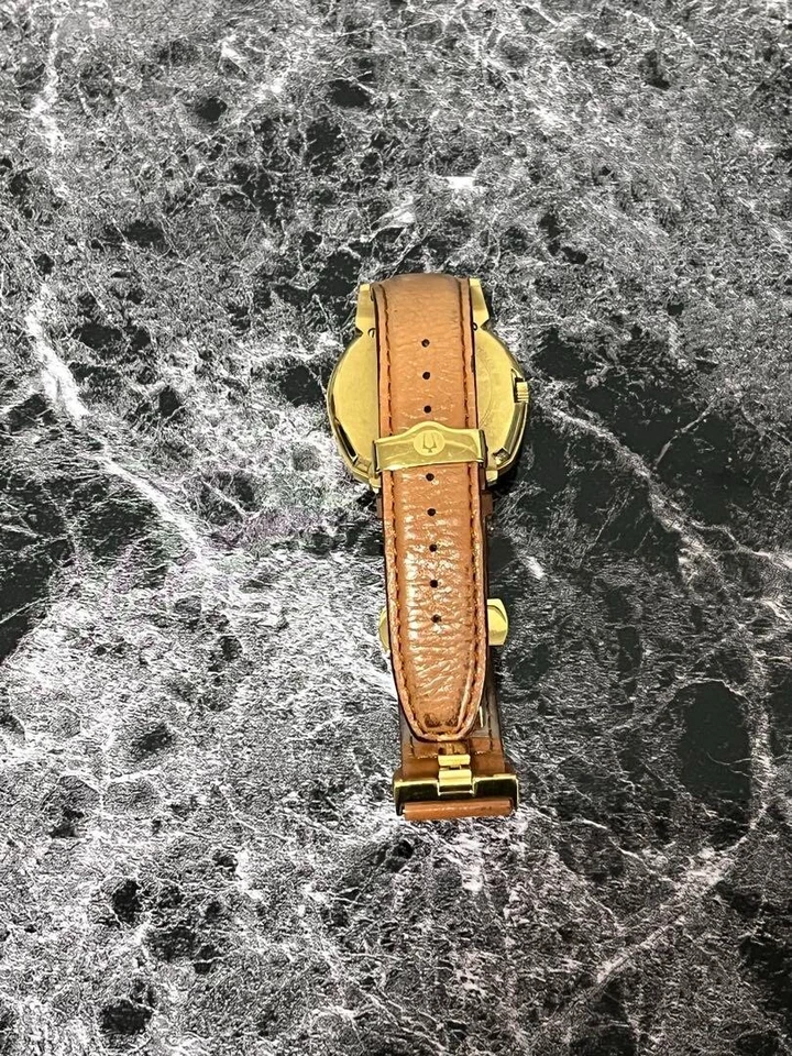 [Near Mint] BULOVA ACCUTRON 297A110 Spaceview Gold Bezel Qz Mens Watch JAPAN - Image 3 of 4