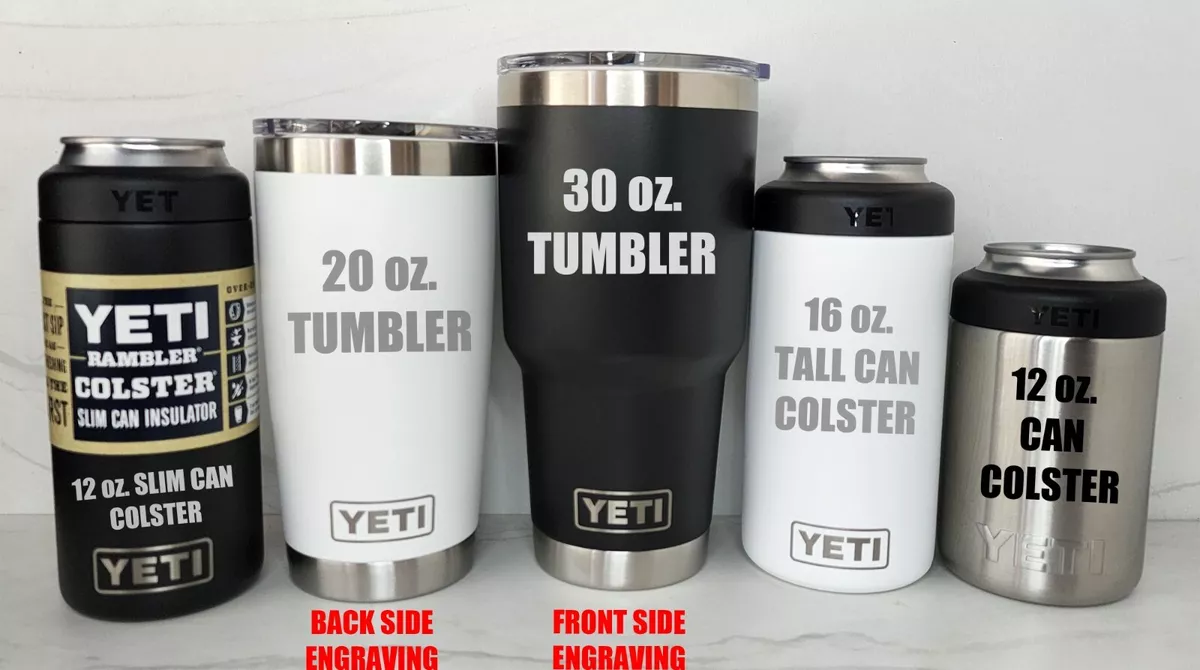 Custom YETI 20 Oz Rambler Tumbler. White Leopard Laser Engraved. Pre-owned.