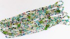 Estate Seed Bead Necklace Lot 21" Three Strands Vintage Acrylic — photo 5