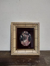 Antique Raphael Madonna Sistine Framed Velvet Matte Picture C&A Richards Vintage