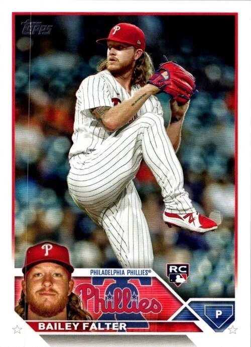 Bailey Falter 2023 Topps Series 2 #643 RC/2024 Update #US209 Phillies 2-Card Lot - Image 2 of 4