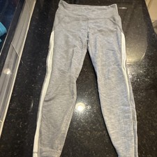 Athleta Women's Gray White Ankle Leggings Regular Size S Solid Pattern