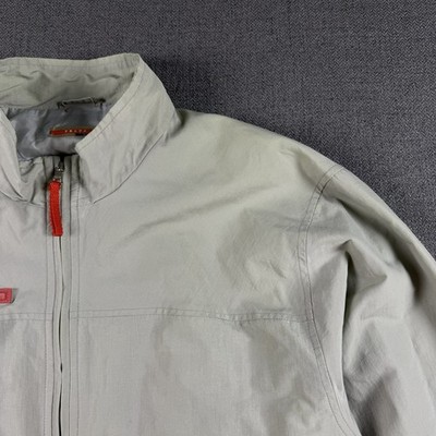 Vintage Prada Sport Linea Rossa XL Gray Nylon Windbreaker Jacket