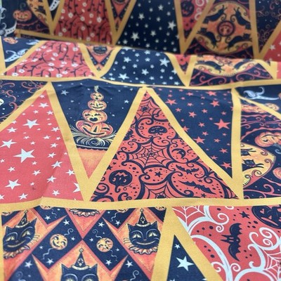 Spoonflower Halloween Rectangle Tablecloth Pumpkins Ghosts Black Cat Full Moon