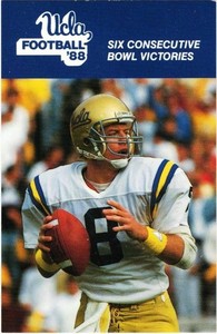 1988 UCLA football pocket schedule with Troy Aikman pictured