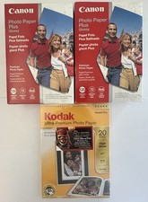Canon Photo Paper Plus Glossy 120 sheets 4x6 Lot of 2 Bonus Kodak 5x7