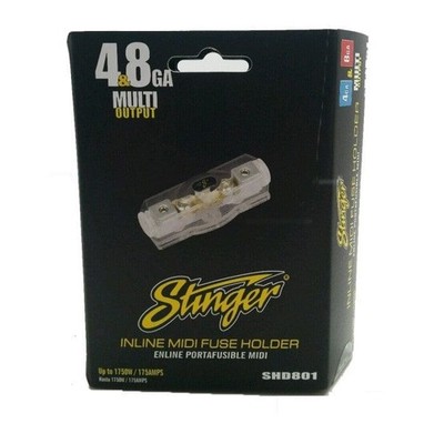 Stinger SHD801 Inline Fuse Holder Midi Style 4ga or 8ga Input/Output HPM Series