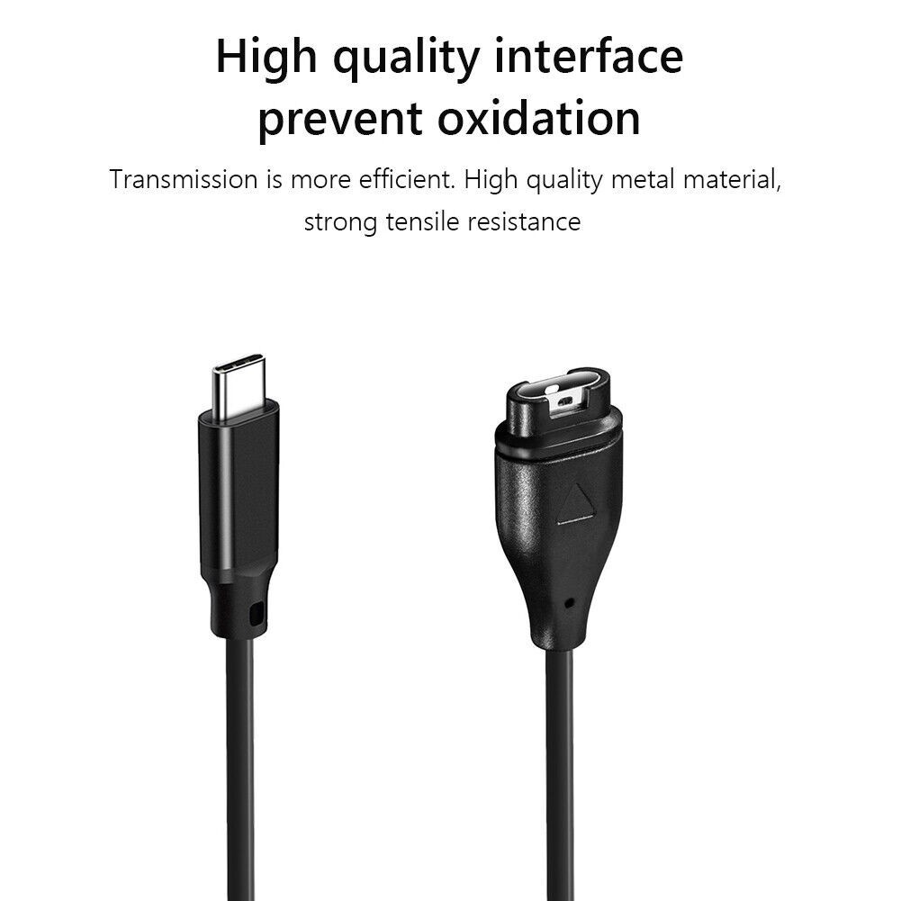 Cavo Di Ricarica USB-C Per Garmin - Lunghezza 3 Piedi (90 Cm), Nero