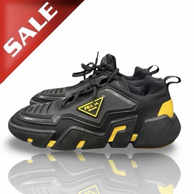 Sz 12  - PRADA Techno Stretch Sneaker Yellow Black (UK Sz 11)