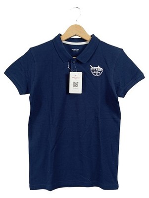 Vertbaudet Poloshirt Kinder Gr. 152 Blau Kurzarm Extreme Surfing