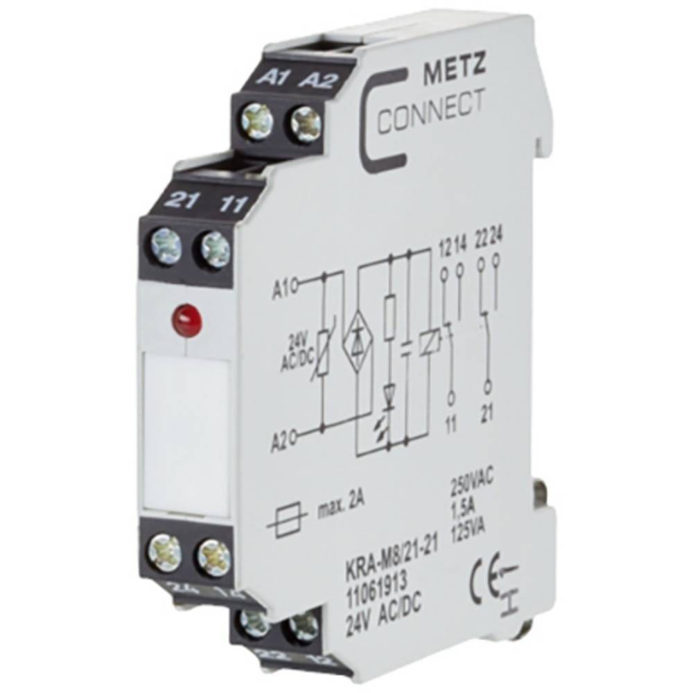 Module de couplage 24 V AC DC à 2 inverseurs RT Metz Connect pour rail DIN
