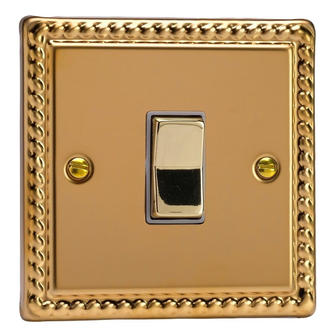 Varilight XGKR1D Classic Georgian Brass 1 Gang 10A 2 Way & Off Retractive Switch