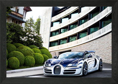 Bugatti Veyron Gerahmtes Wandbild Poster Leinwanddruck Bild